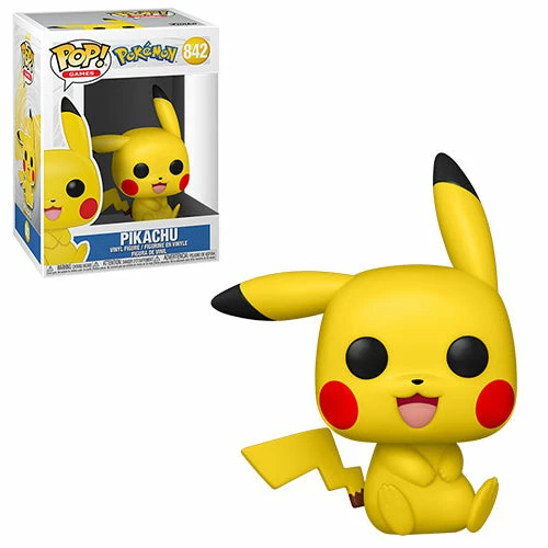 Funko Pop! Pokemon: Pikachu Sitting Vinyl Figure #842 + Protector 4 Funko Pop! Pokemon: Pikachu Sitting Vinyl Figure #842 + Protector