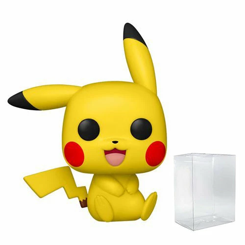 Funko Pop! Pokemon: Pikachu Sitting Vinyl Figure #842 + Protector 3 Funko Pop! Pokemon: Pikachu Sitting Vinyl Figure #842 + Protector