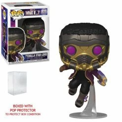 Funko Pop! What If..?: T'Challa Star-Lord Vinyl Figure #871 + Protector 10 Funko Pop! What If..?: T'Challa Star-Lord Vinyl Figure #871 + Protector