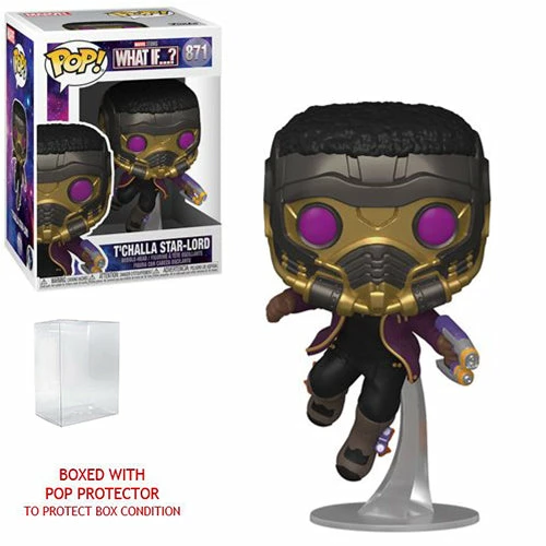 Funko Pop! What If..?: T'Challa Star-Lord Vinyl Figure #871 + Protector 6 Funko Pop! What If..?: T'Challa Star-Lord Vinyl Figure #871 + Protector