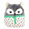 Kellytoys Squishmallows 8" FLOXIE The Grey Fox Pajama Series Official Kellytoy Ultrasoft Plush