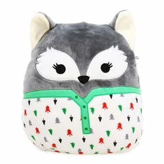 Kellytoys Squishmallows 8" FLOXIE The Grey Fox Pajama Series Official Kellytoy Ultrasoft Plush