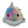 Kellytoys SQUISHMALLOW 8" NARWHAL Tie Dyed Pastel Pink Blue Lashes