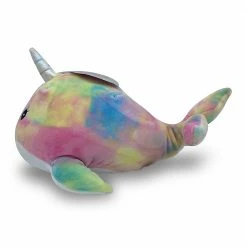 Kellytoys SQUISHMALLOW 8" NARWHAL Tie Dyed Pastel Pink Blue Lashes