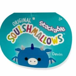 Kellytoys Squishmallows Stackable Mini 5" DEVIN The Blue Dragon Official Kellytoy Ultrasoft Plush