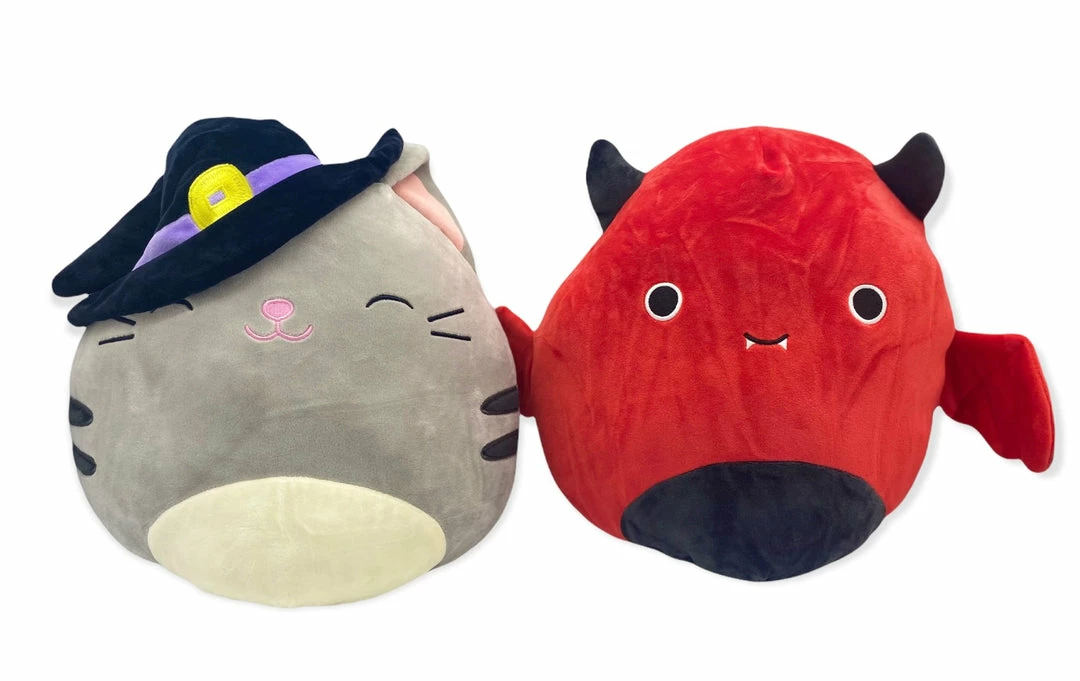 Kellytoys Squishmallows HALLOWEEEN Flip-a-mallow DANTE Red Demon / TALLY Cat Hat 12" 3 Kellytoys Squishmallows HALLOWEEEN Flip-a-mallow DANTE Red Demon / TALLY Cat Hat 12"