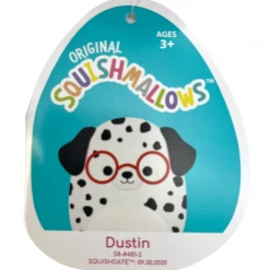 Kellytoys Squishmallows 8" DUSTIN The Dalmatian Dog Official Kellytoy Ultrasoft Plush