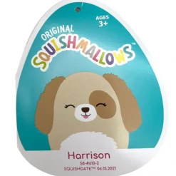 Kellytoys Squishmallows 8" HARRISON The Tan Dog Official Kellytoy Ultrasoft Plush