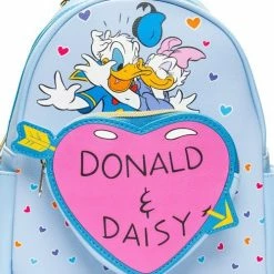 Loungfly Loungefly & Other Bags Loungefly Donald Duck Donald & Daisy Hearts Mini-Backpack - Entertainment Earth Exclusive
