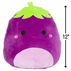 Kellytoys Squishmallows 12" Glena The Eggplant - Official Kellytoy Ultrasoft Plush Toy
