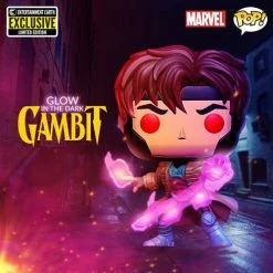 Funko Pop! Marvel X-Men: Gambit Glow In The Dark #553 + Protector - Entertainment Earth Exclusive