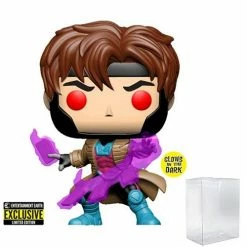 Funko Pop! Marvel X-Men: Gambit Glow In The Dark #553 + Protector - Entertainment Earth Exclusive