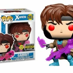 Funko Pop! Marvel X-Men: Gambit Glow In The Dark #553 + Protector - Entertainment Earth Exclusive