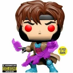 Funko Pop! Marvel X-Men: Gambit Glow In The Dark #553 + Protector - Entertainment Earth Exclusive