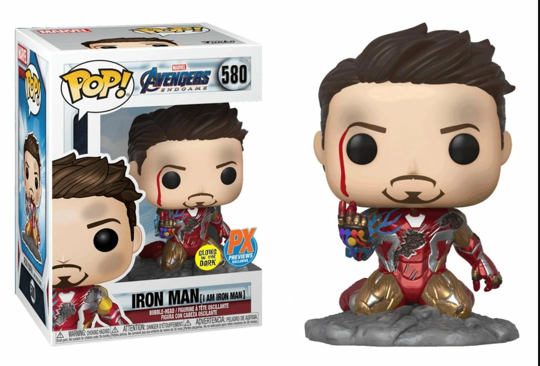 Funko Pop! Marvel Avengers: End Game I Am Iron Man GITD Deluxe #580 - Previews Exclusive + Protector 5 Funko Pop! Marvel Avengers: End Game I Am Iron Man GITD Deluxe #580 - Previews Exclusive + Protector