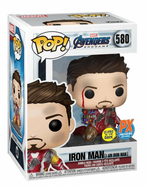 Funko Pop! Marvel Avengers: End Game I Am Iron Man GITD Deluxe #580 - Previews Exclusive + Protector 7 Funko Pop! Marvel Avengers: End Game I Am Iron Man GITD Deluxe #580 - Previews Exclusive + Protector