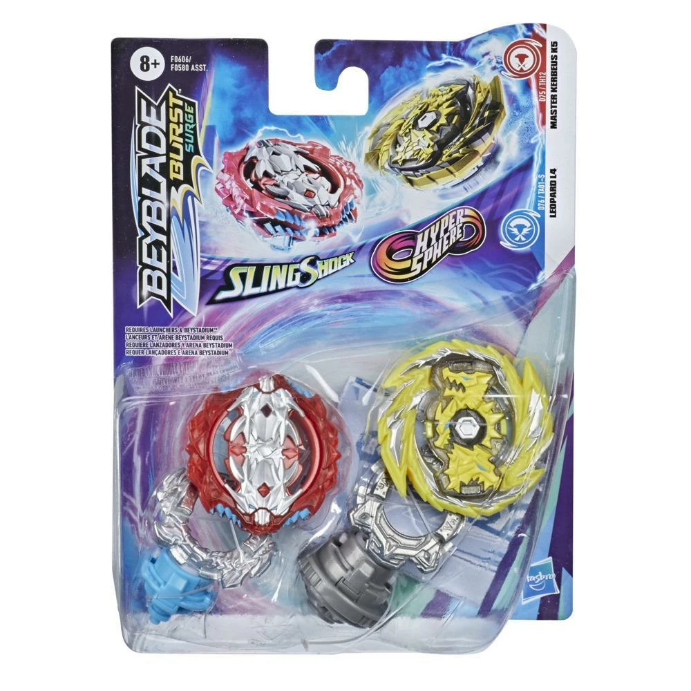 Hasbro Beyblade Burst Surge SlingShock Hyper Sphere Leopard L4 Vs. Master Kerbeus K5 Tops 4 Hasbro Beyblade Burst Surge SlingShock Hyper Sphere Leopard L4 Vs. Master Kerbeus K5 Tops