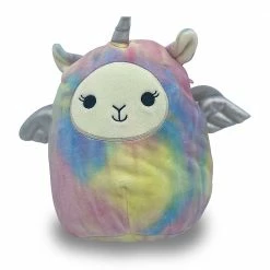 Kellytoys SQUISHMALLOW 8" LUCY MAY The Pink Blue Tie Dyed Llama Alicorn Winged Unicorn
