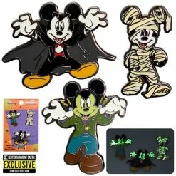 Loungefly Mickey Mouse Halloween Pin Set Of 3 Glow In The Dark - Entertainment Earth Exclusive Loungefly & Other Bags