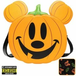 Loungfly Loungefly & Other Bags Loungefly Mickey Mouse Jack-o'-Lantern Mickey Crossbody Purse - Entertainment Earth Exclusive