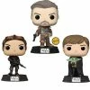Funko Pop! The Mandalorian: Set Of 3 - Cobb Vanth CHASE #484, Fennec Shand #483, Luke With Grogu #482 + Protectors
