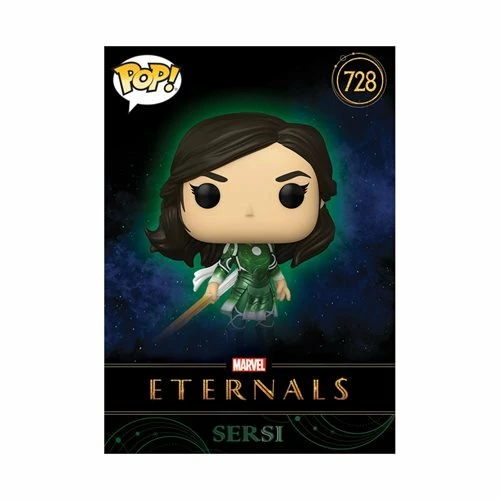 Funko Pop! Marvel Eternals: Sersi #728 + Protector - Entertainment Earth Exclusive Collector Card 9 Funko Pop! Marvel Eternals: Sersi #728 + Protector - Entertainment Earth Exclusive Collector Card