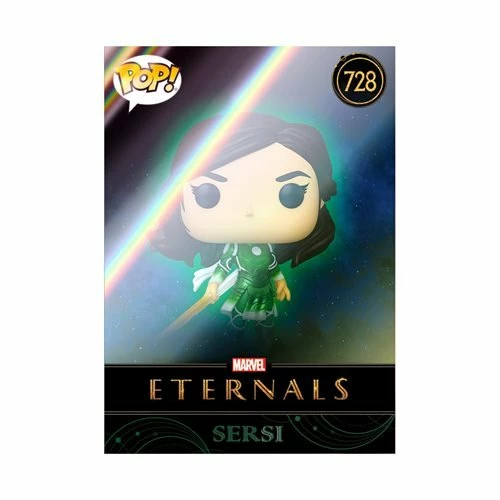 Funko Pop! Marvel Eternals: Sersi #728 + Protector - Entertainment Earth Exclusive Collector Card 10 Funko Pop! Marvel Eternals: Sersi #728 + Protector - Entertainment Earth Exclusive Collector Card