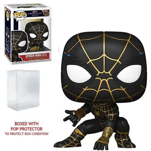 Funko Pop! Spider-Man No Way Home: Black & Gold Suit Spider Man #911 + Protector 8 Funko Pop! Spider-Man No Way Home: Black & Gold Suit Spider Man #911 + Protector