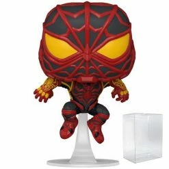 Funko Pop! Spider-Man Miles Morales Game S.T.R.I.K.E. Suit Vinyl Figure #766 + Protector
