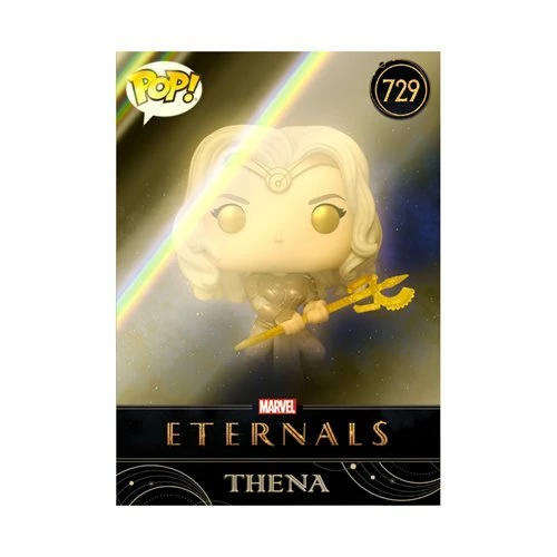 Funko Pop! Marvel Eternals: Thena #729 + Protector - Entertainment Earth Exclusive Collector Card 11 Funko Pop! Marvel Eternals: Thena #729 + Protector - Entertainment Earth Exclusive Collector Card